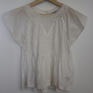 Madewell Sz 4 Cotton eyelet lace white cap sleeve